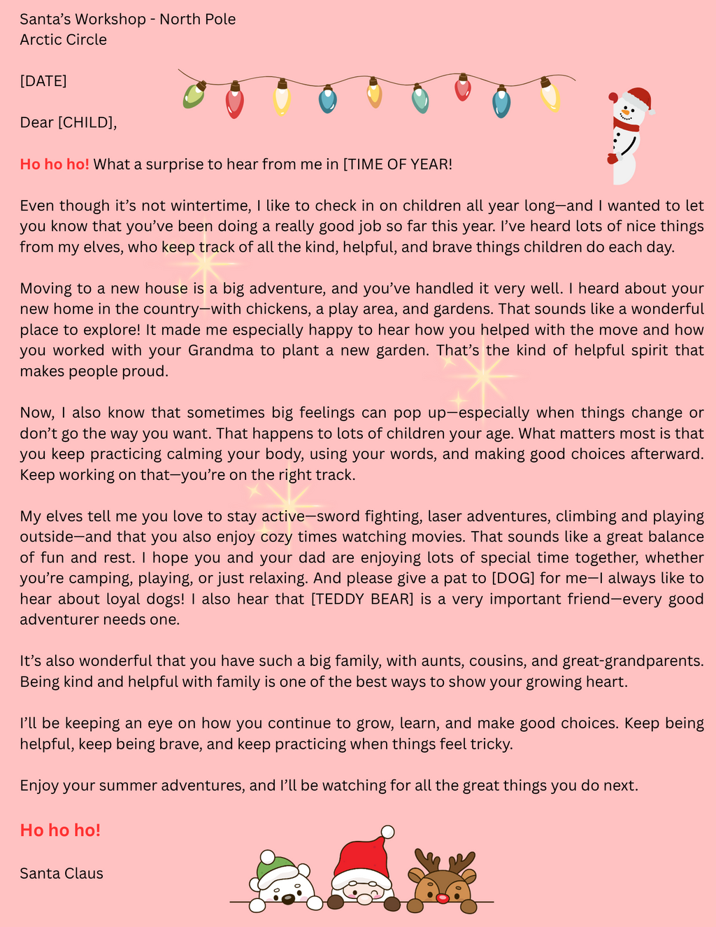 Personalized Character Letter