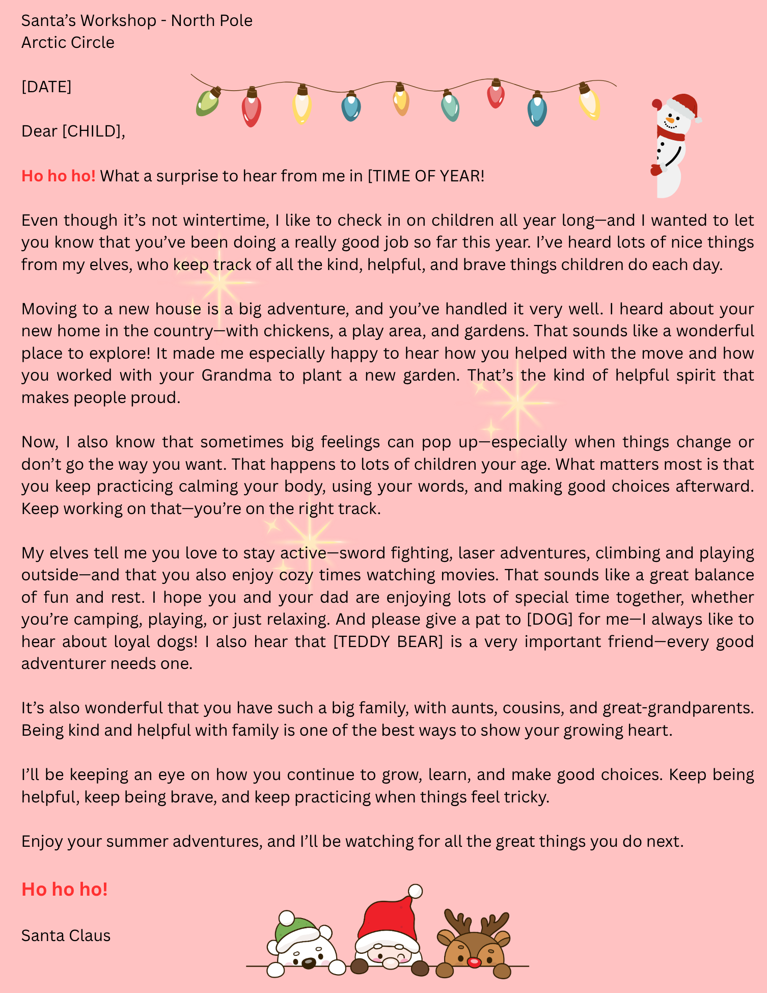 Personalized Character Letter