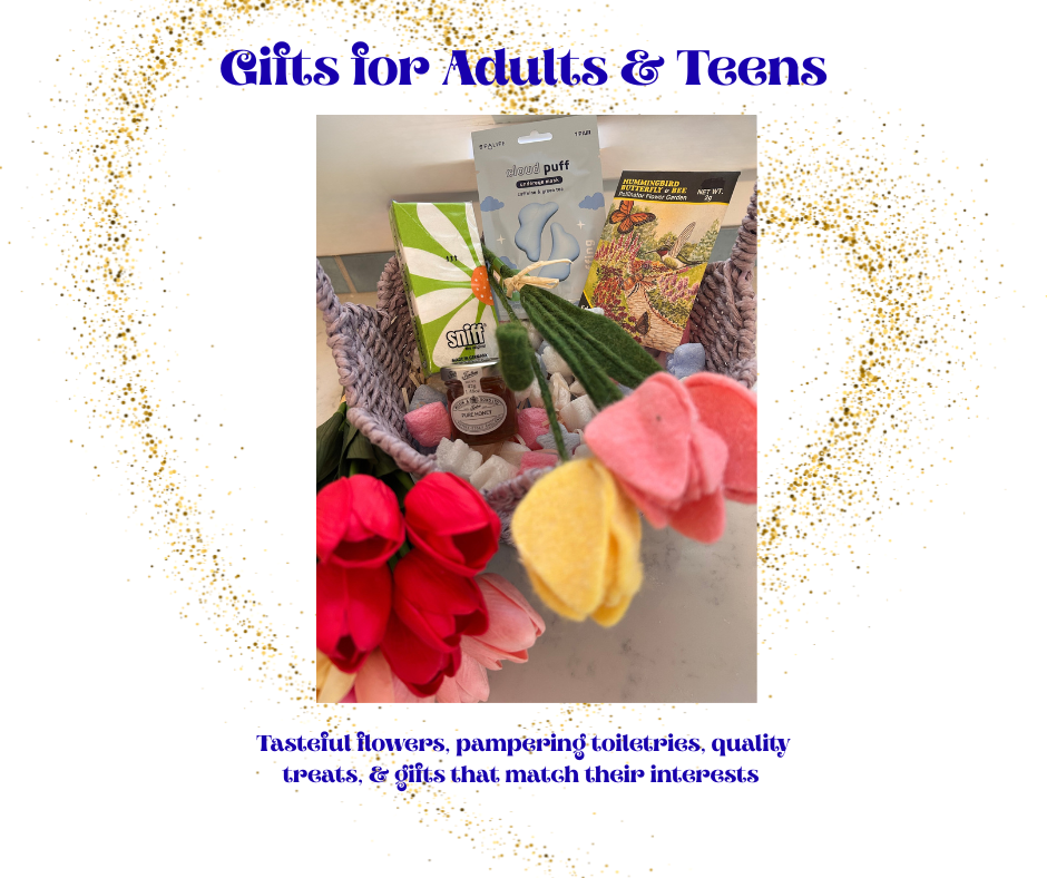 Magic Upgrade gifts for adults and teens - flowers, pampering toiletries, quality treats